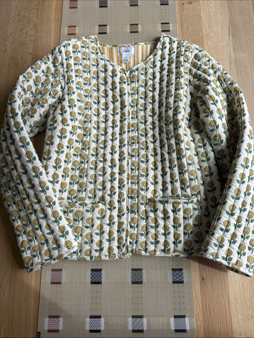 Quilted Marigold Block Print Jacket